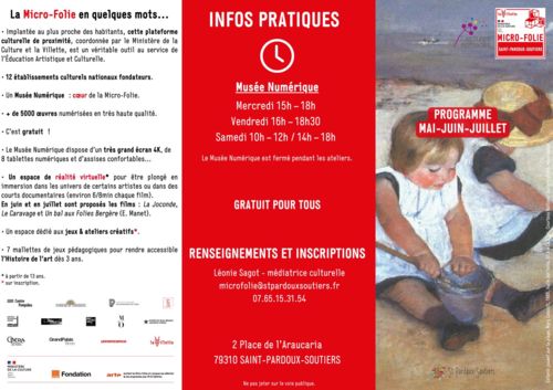 Programme mai-juin 2025 Micro-Folie Siant-Pardoux-Soutiers